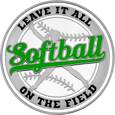 Green "Softball" with White Outer Circular Borders